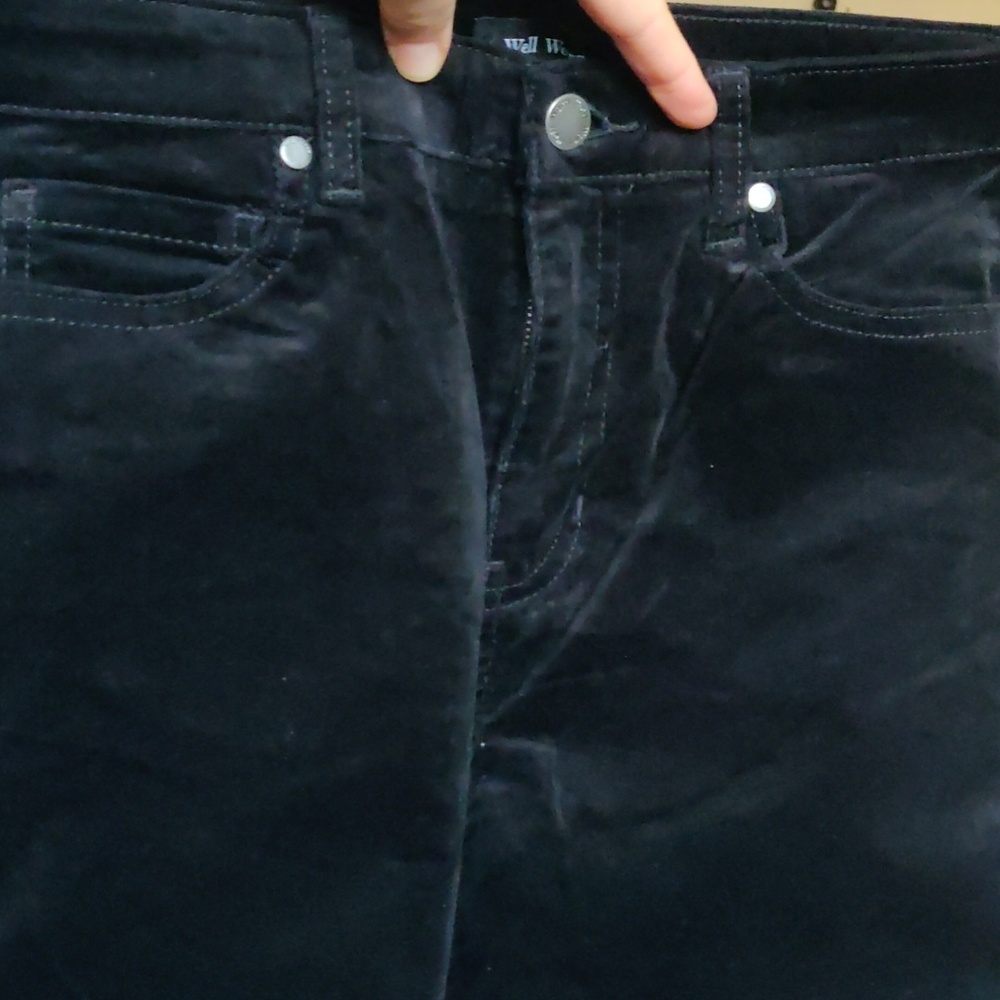 Well Worn Black High Rise Corduroy Velvet Pants Y2K Country Chic Cottagecore Ret